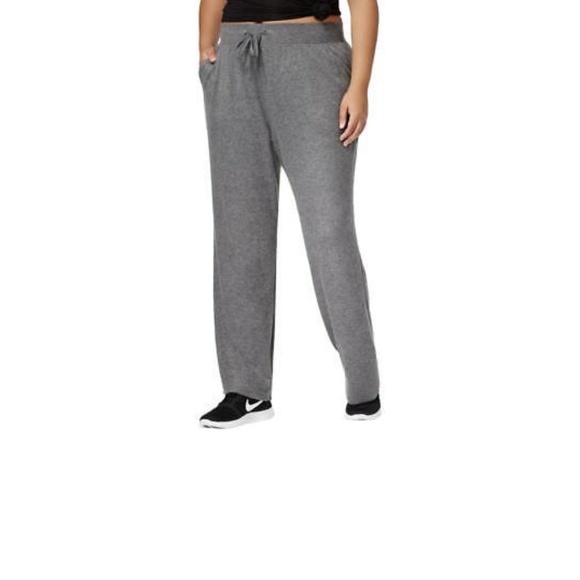 WOMEN PLUS IDEOLOGY FLEECE HIGH-RISE LOUNGE PANTS - Picture 1 of 6